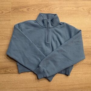 Aritzia TNA Sweatfleece Cozy Half Zip-Up Sweater